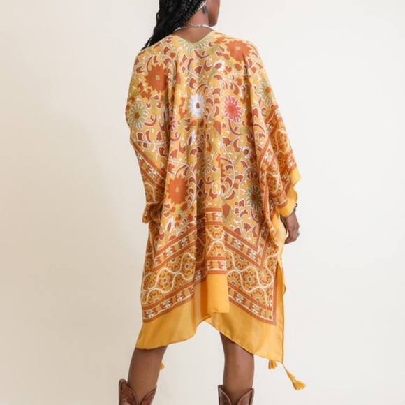 NEW Boho Floral Paisley Multi Color Kimono, Festival Outfit - Picture 2 of 3